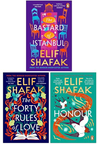 Elif Shafak Collection 3 Books Set (The Forty Rules of Love, The Bastard of Istanbul, Honour)
