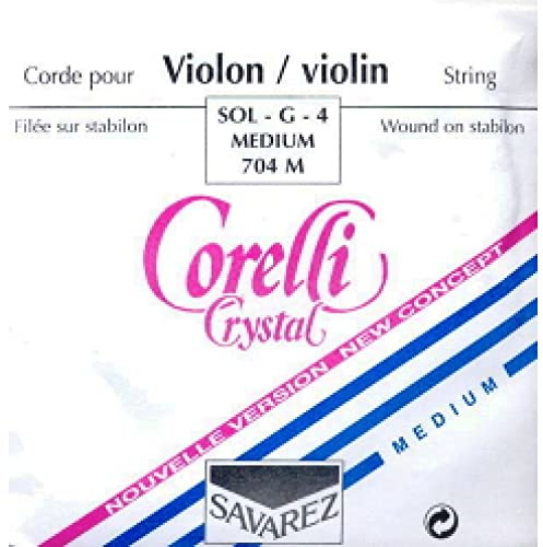 Corelli Violin Saiten Crystal G Stabilon-Nylon/Silber umsponnen Medium 704M