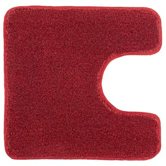 Kleine Wolke WC-Vorleger Relax Rubin 55 x 55 cm mit Ausschnitt | OEKO-TEX zertifiziert, rutschhemmende Unterseite, für Fußbodenheizung, maschinenwaschbar, 100% Polyacryl
