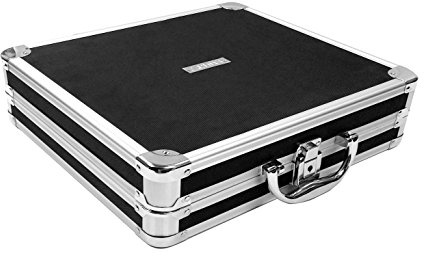 Vaultz Locking DVD Storage Case - Secure Organizer 128 CD Holder, Video Game Binder and Media Book for Travel w/Key and Carrying Handle, Black-Silver