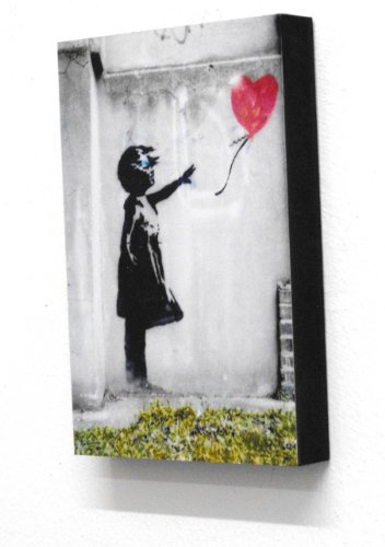 6 X 4 (postcard size) Block Mounted Print Banksy Love Heart Balloon Girl portrait Graffiti