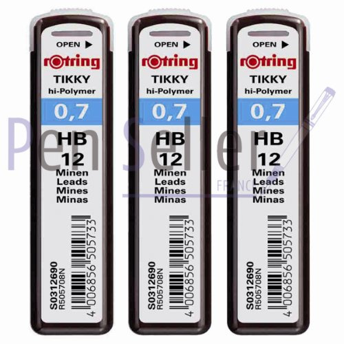Rotring Tikky Minen-Behälter, 0,70 mm Durchmesser, 12 Minen, 3 Packungen
