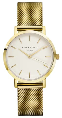 Rosefield Tribeca Damen Uhr analog Quarzwerk mit Edelstahl vergoldet Armband TWG-T51