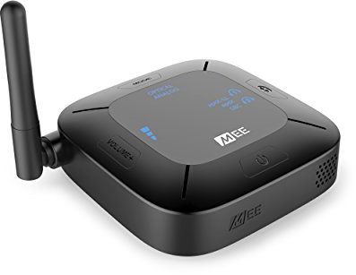 MEE audio - Connect Hub, - Bluetooth Audio Transmitter and Receiver, Dual Bluetooth Connection, Conect Two Devices Simaltaneously, Long Range up to 30m, Easy - Voice Assisted Set-Up with aptX LL/HD.