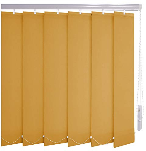 Sonnenschutz-HH® - Lamellenvorhang sonnengelb lichtdurchlässig - Breite 80 cm x 220 cm Höhe - Lamellenbreite 127mm Vertikaljalousie Vertikalanlage Schiebevorhang
