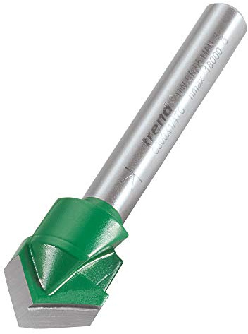 Trend 45 Degree V Groove Chamfer Router Cutter, 1/4 Inch Shank, 13mm | Tungsten Carbide Tipped For Clean 45 Degree Chamfering And V Grooves, With 1/4 Inch Shank And 13mm Cut Diameter, C300X1/4TC
