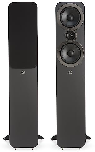 Q ACOUSTICS 3050i Floor Standing Speakers Pair Graphite Grey - 2-way Reflex Enclosure, Bass Driver: 2 x 165 mm (6.5 in), Tweeter: 22 mm (0.9 in) - Tall Stereo/Surround Sound