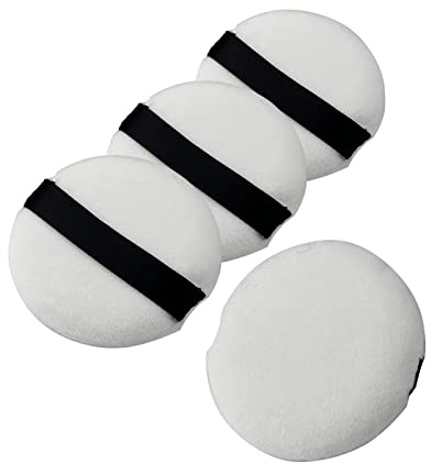 4PCS Powder Puff 2.16 inch Powder Makeup Puffs Pads Makeup with Ribbon Face Powder Puffs for Loose and Foundation Replacement (4PCS Normal Size 2.16 Inch)