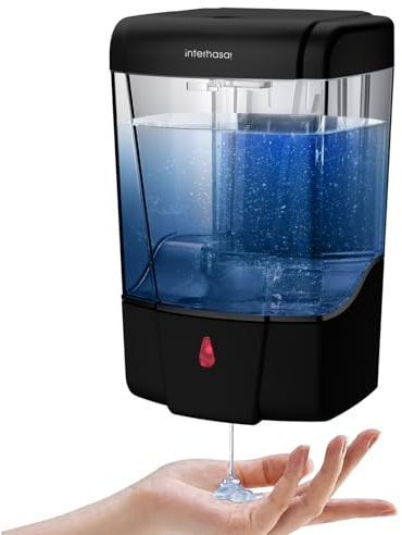 interhasa! Automatic Soap Dispenser Wall Mount 20oz Refillable Liquid Hand Sanitizer Dispenser Commercial Soap Dispenser for Bathroom Support Liquid Gel