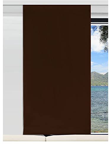 SeGaTeX home fashion Deko-Paneele Flächengardine Mattis | Höhe 40 – 200 cm nach Maß | braun Unifarben für Caravan Wohnwagen | Flächenvorhang