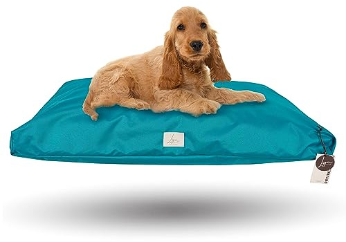 Ligo Tommy - Materasso per Cani Idrorepellente e AntiGraffio, Realizzato in Italia. Cuscino Cuccia per Cane AntiGraffio antimacchia Perfetto per l'uso Interno ed Esterno. S,VERDE PETROLIO
