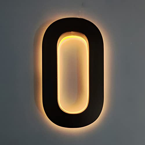 Numeri Civici A LED, Numeri Civici Mobili Retroilluminati A LED, Moderno Numero Civico Illuminato Grande In Acciaio Inossidabile Per Esterno, Cortile, Finitura Nera, Luce Calda,18 Pollici,7