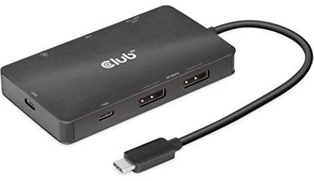 Club3D CSV-1598 USB Gen2 Type-C zu Dual DisplayPort 4k60Hz 7-in-1 Portable Dock