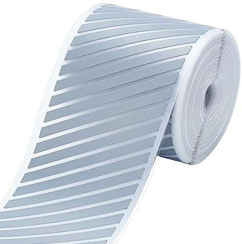 GORGECRAFT 2 x 33ft Silver Reflective Stripe Tape Heat Iron on Transfers High Visibility Safety Warning Vinyl Film Cloth Patches for T-shirt Canvas Bag Clothing Fabric DIY Decorations Accessories