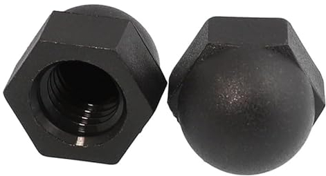 2–50 Stück M3 M4 M5 M6 M8 M10 M12 M14 M16 M18 M20 Nylon Acorn Cap Hutmuttern Weiß/Schwarz Kunststoff Sechskant-Sechskantmutter for Isolierung (Color : Black, Size : M10 (10pcs))