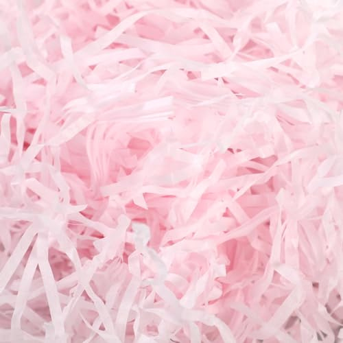 200g Raffia Füllmaterial Geschenk, Hellrosa Hamper Shreds, Raffia Geschreddertes Papier, Geschenk Füllmaterial für Geschenkbox Dekorations DIY Party Füllung Filling Material Gift Shred Light Pink