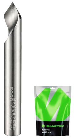SHARPRO Chamfer Router Bits V Groove O Flute Spiral Router Bit 60 Degree 1/4 Inch Shank CNC Carbide V-bit for Engraving and Chamfering Lettering, Ideal for Wood, Acrylic and PVC