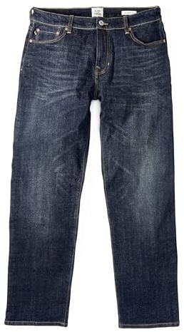 Huckberry Mens Jeans, Stretch Selvedge Denim - Hb Classic, Dark Wash, 32 x 32