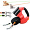 Doppelte Einziehbare Hundeleine, 3 M Hundeleine Doppelleine für 2 Hunde, Automatische Hund Versenkbar Leine, Rollleine Hundeleine mit LED Licht, Doppelköpfe Hundeleine für Katzen Kleine Hunde (Red)