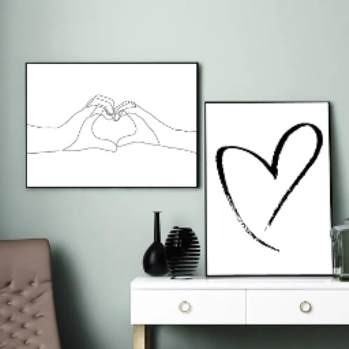 ZHUOYA Leinwanddruck im minimalistischen Stil, dekoratives Gemälde, nordische Linienzeichnung, Wandkunst, Poster, Schlafzimmer, Wandbilder für Wohnzimmer, 40 x 60 cm x 2, rahmenlos