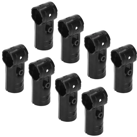 8 Sets End Rail T Clamps, Steel Chain Link Fence T Clamp with Bolts and Nuts, Metal End Rail Clamps for Chain Link Fence Handrail Shelf, Panel T Clamps Chain Link Fence Parts