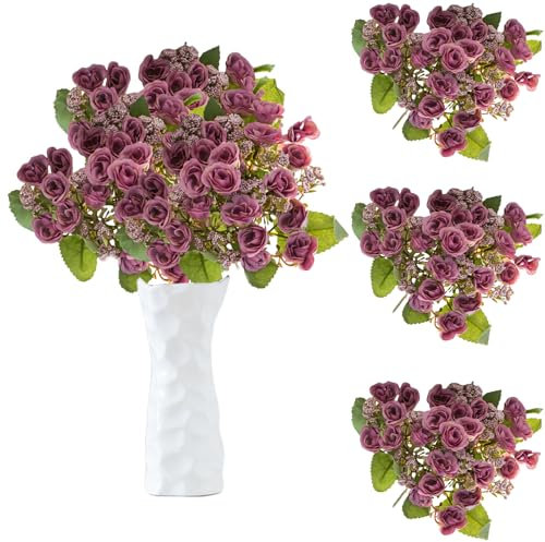 astylishome Künstliche Blumen, die echt aussehen für Grabschmuck, künstliche Seidenrosen, einzelner langer Stiel, künstlicher Rosenstrauß für Hochzeit, Zuhause, Party, Dekoration, Tafelaufsätze 4408