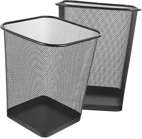 FUNNETOYU 2piezas Papelera De Oficina De Cesta Cuadrada De Basura Diseño De Malla Para Cocina y Baño Uso Doméstico Oficina