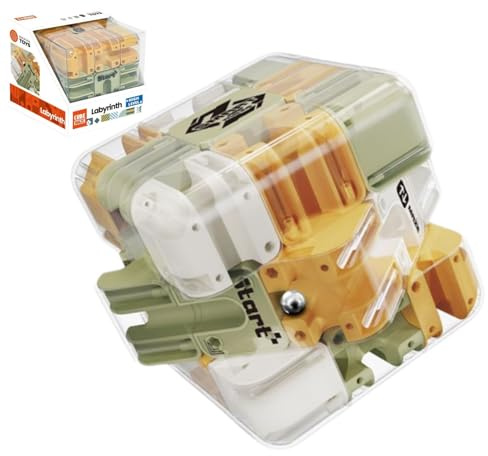 Large Labyrinth 3D Puzzles Maze Cube, Logical Challenge 3x3 Maze Puzzles Cubes, 3D Magic Roller Ball Puzzle Maze Cube - Engaging Brain Teaser, Sharpen Hand-Eye Coordination and Concentration (Color)