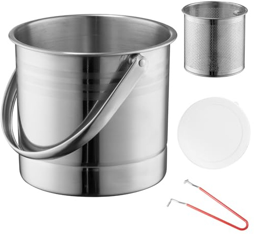 TEMONTIAN Herramientas limpiadoras de pinceles de pintura, arandela de cepillo de acero inoxidable con colador extraíble de doble malla y tapa hermética a prueba de polvo, taza de enjuague de gran