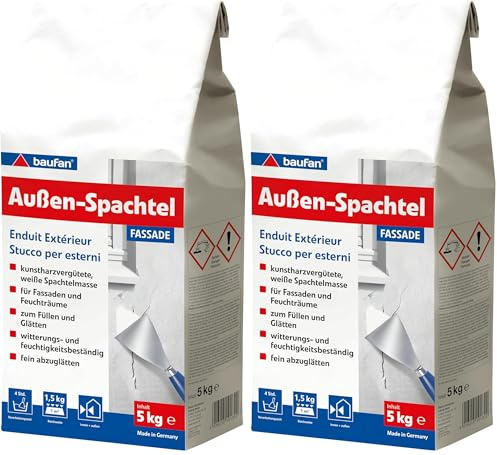 Enduit extérieur Baufan, à base de ciment, 5kg (Lot de 2)