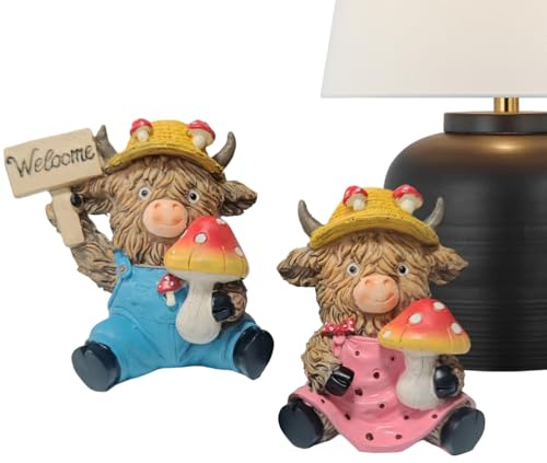 Figurines de Vache de Thanksgiving, décorations de Ferme Mignonnes en résine – Décoration de Jardin de Vache, pour Les Vacances, Les fêtes d'anniversaire, Les Bureaux, Le Jardin, la Cour