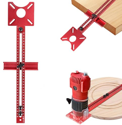 Hojalis Compasso Di Fresatura Regolabile, Staffa 4 In 1 Fresatura E Fresa Tura, Raggio da 90 mm a 370 mm, Circolare Multifunzione FresaturaUtensile, Accessorio Per Utensili Di FresaturaSuperiore