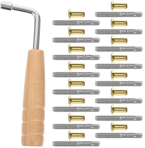 Generic Professionelles Lyra Drehzubehör für Leierharfe und Metall mit Glatter Oberfläche Einfach zu Bedienen 1 Satz Stimmwirbel und Stimmschlüssel für Lyra Harfe