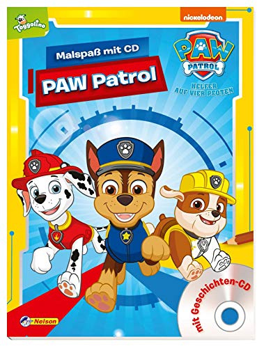 PAW Patrol Kindergartenheft: Malspaß mit CD: Großflächige Malvorlagen für Kinder ab 3 Jahren mit 4 spannenden Hörspiel-Geschichten