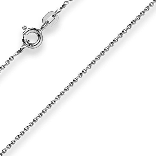 1,1mm Rund-Ankerkette 585 Gold Weißgold Kette Collier Halskette, 60cm
