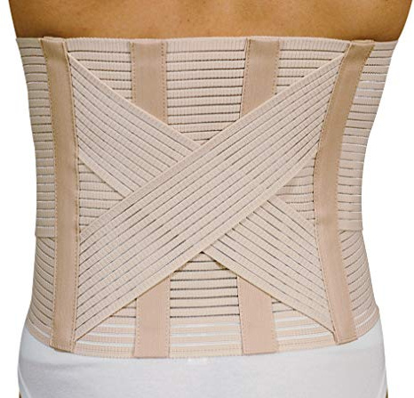 MANIFATTURA BERNINA Sana 5175 (Größe L) - Elastische verstellbar Rückenstützgürtel mit Stützstreben Rückenbandage orthopädisch atmungsaktiven