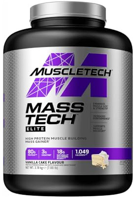 Muscletech Mass-tech Elite (3,2kg) Gainers Parfait ratio Protéine/Glucides, Pack of 1 11.03 liters