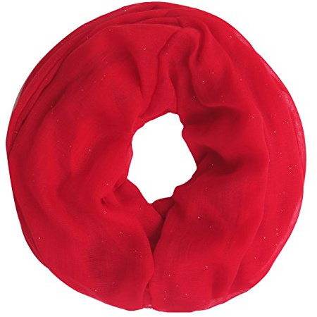 Lina & Lily Damen Loop Schal Rundschal Schlauchschal Glitzer