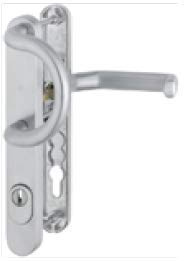 Hoppe Wechsel-Garnitur, ES1 (SK2) TS 62-67 mm,Stoßgriff, 8 mm, Edelstahl silber