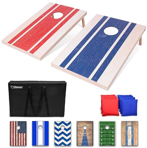 GoSports Classic Cornhole Set - Enthält 8 Sitzsäcke, Reisetasche und Spielregeln (Stilwahl)