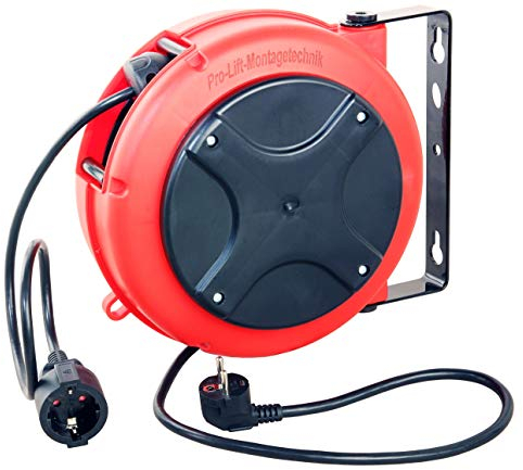 Pro-Lift-Werkzeuge 230V Kabeltrommel 10m Automatik-Kabelhaspel mit Wandhalter