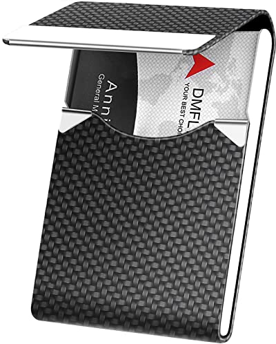 DMFLY Visitenkartenetui aus Metall, Kartenetui für Damen und Herren, professionelles Visitenkartenetui aus PU-Leder, Namenskartenetui mit Magnetverschluss
