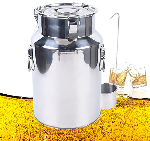 Milchkanne Edelstahl 18L Transportkanne kanne mit Deckel und Tragebügel Edelstahl Barrel Hausbrauen Wein Bier Machen Trommel Transportieren oder zur Aufbewahrung