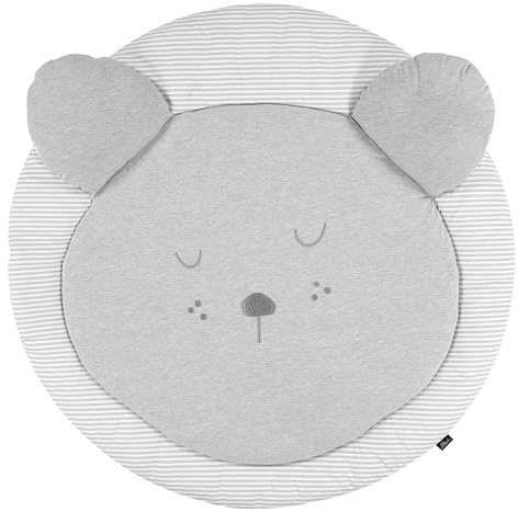 Alvi Krabbeldecke rund | Krabbeldecke 100 cm | Außenmaterial: 100% Bio-Baumwolle | Füllung: 100% Polyester Premium Baby Kuscheldecke | Spieldecke Extra Weich Gepolstert