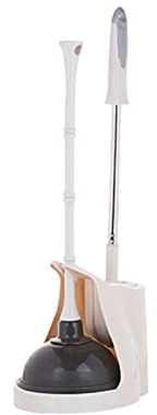 jbshop Toilettenkolben Toilettenkolben und Pinsel, Schüsselbürste und WC-Kolbenset mit Halter 2-in-1-Badezimmer-Reinigung Combo Toilettenzubehör