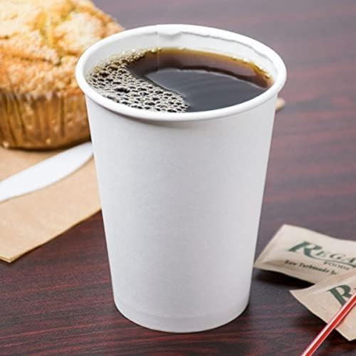 HOT BARGAINS 12oz Single Wall Paper Cups, 200 Count, White, Disposable Coffee Tea Cups for Hot and Cold Drinks