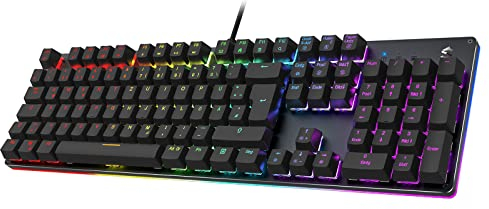 Black Shark Tastiera Meccanica da Gioco RGB, Switch Red, Anti-ghosting 105 Tasti, Piastra in Metallo, Tastiera da Gioco Completamente Programmabile, per PC Gamer