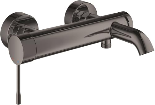 GROHE Einhand-Wannenbatterie Essence 25250_1, Wandmontage, eigensicher, Professional Edition, hard graphite