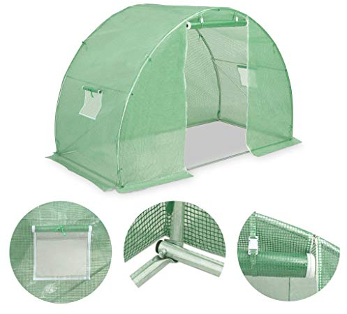 RONGQI Gewächshaus, Wintergarten Bausatz, Tomatenhaus, Treibhaus, Greenhouse, Garten, Gartengewächshäuser, Anlehngewächshaus, 4,5 m² 300×150×200 cm