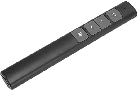 Clicker de Presentación, Puntero Láser RF 2.4GHz Presentador Remoto, Clicker de Presentación Inalámbrico con Botones de Silicona para Presentaciones de PowerPoint